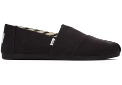 Alpargata All Black Recycled Cotton Wide Width<TOMS Discount