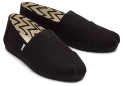 Alpargata All Black Recycled Cotton Wide Width<TOMS Discount