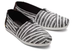 Alpargata Black Striped Global Woven<TOMS Clearance