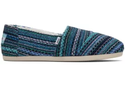 Alpargata Blue Embroidered With Faux Fur<TOMS Flash Sale