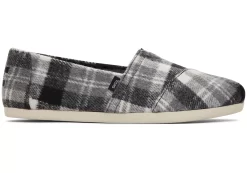 Alpargata Grey Plaid With Faux Fur<TOMS Discount