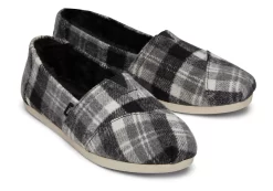 Alpargata Grey Plaid With Faux Fur<TOMS Discount