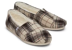 Alpargata Natural Plaid With Faux Fur<TOMS Hot