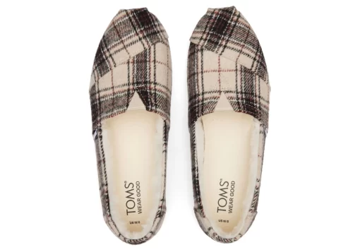 Alpargata Natural Plaid With Faux Fur<TOMS Hot