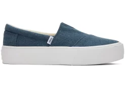 Fenix Platform Blue Canvas Slip On Sneaker<TOMS Shop