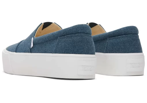 Fenix Platform Blue Canvas Slip On Sneaker<TOMS Shop