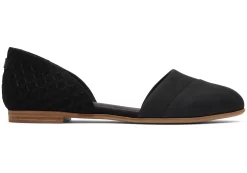 Jutti D'Orsay Black Leather Flat<TOMS New