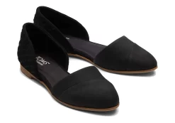 Jutti D'Orsay Black Leather Flat<TOMS New