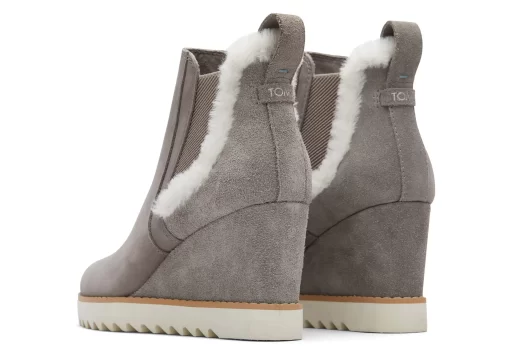 Maddie Grey Nubuck Wedge Boot<TOMS Online