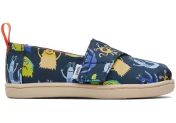 Tiny Alpargata Blue Monsters Toddler Shoe<TOMS Clearance