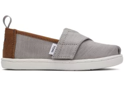 Tiny Alpargata Grey Recycled Cotton Toddler Shoe<TOMS Online