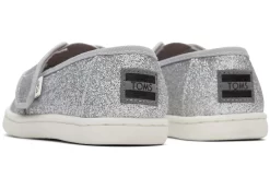 Tiny Alpargata Silver Glitter Toddler Shoe<TOMS Clearance