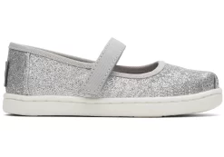 Tiny Mary Jane Silver Toddler Shoe<TOMS Hot