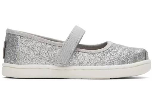 Tiny Mary Jane Silver Toddler Shoe<TOMS Hot