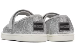 Tiny Mary Jane Silver Toddler Shoe<TOMS Hot