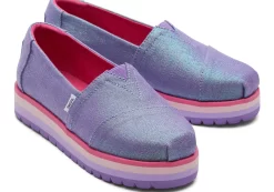 Youth Alp Platform Purple Glimmer Kids Shoe<TOMS Best Sale