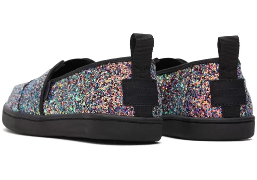 Youth Alpargata Black Glitter Kids Shoe<TOMS Hot