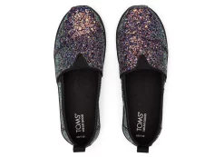 Youth Alpargata Black Glitter Kids Shoe<TOMS Hot