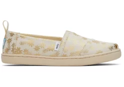 Youth Alpargata Gold Foil Floral Blooms<TOMS Cheap