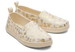 Youth Alpargata Gold Foil Floral Blooms<TOMS Cheap